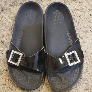 Black slip on shoes
